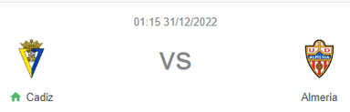 Nhận định Cadiz vs Almeria, 1h15 ngày 31/12