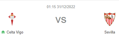 Nhận định Celta Vigo vs Sevilla, 1h15 ngày 31/12