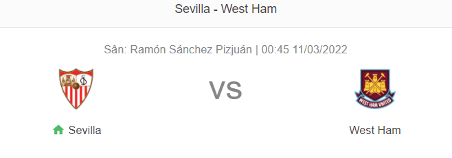 Soi kèo Sevilla vs West Ham 0h45 ngày 11/3 Cúp C2 châu Âu