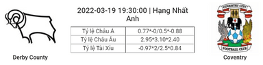 Soi kèo, dự đoán Derby vs Coventry, 19h30 ngày 19/3 - Hạng Nhất Anh