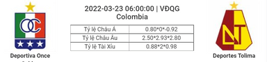 Soi kèo, dự đoán Once Caldas vs Tolima, 06h00 ngày 23/3 - VĐQG Colombia