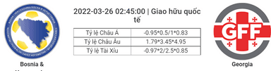 Soi kèo, dự đoán Bosina vs Georgia, 02h45 ngày 26/3 - Giao hữu Quốc tế