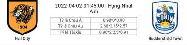 Soi kèo, dự đoán Hull vs Huddersfield, 01h45 ngày 2/4 - Hạng nhất Anh