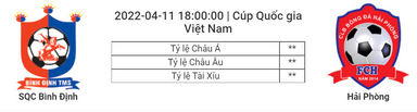 Soi kèo, dự đoán Bình Định vs Hải Phòng, 18h00 ngày 11/4 - Cúp quốc gia Việt Nam