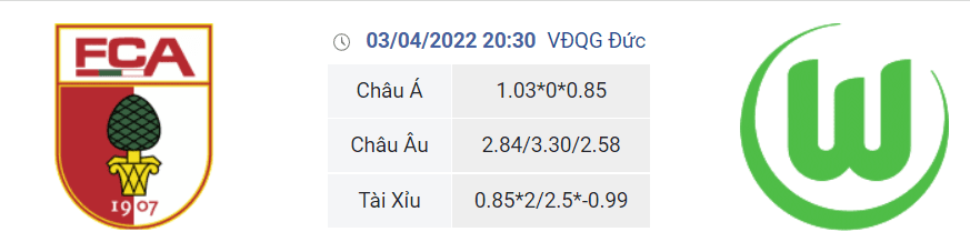 Soi kèo, dự đoán Augsburg vs Wolfsburg, 20h30 ngày 3/4 - VĐQG Đức