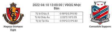 Soi kèo, dự đoán Nagoya Grampus vs Consadole Sapporo, 13h00 ngày 10/4 - VĐQG Nhật Bản