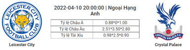 Soi kèo, dự đoán Leicester vs Crystal Palace, 20h00 ngày 10/4 - Ngoại Hạng Anh