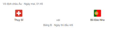 Nhận định bóng đá Thụy Sỹ vs Bồ Đào Nha, 01h45 ngày 13/6: Khách củng cố ngôi đầu