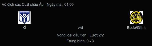 Nhận định KI Klaksvik vs Bodo Glimt, 1h ngày 13/7