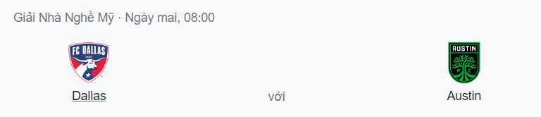 Nhận định Dallas vs Austin, 8h07 ngày 17/7