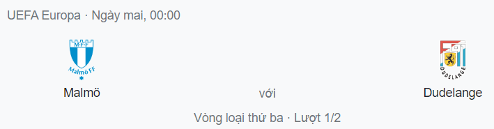 Nhận định Malmo vs Dudelange, 0h ngày 5/8