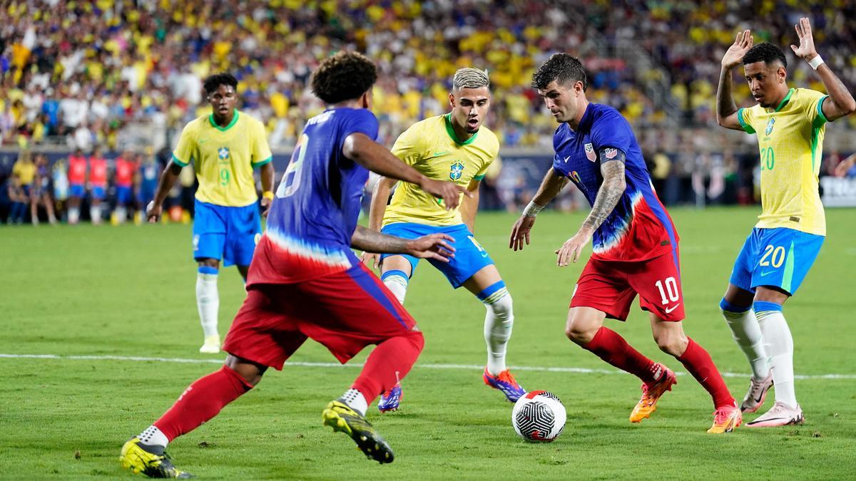 VIDEO bàn thắng Mỹ vs Brazil: 1-1 (Giao hữu Quốc tế 2024)